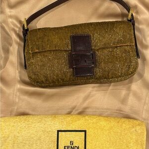 Fendi Gold Sequin Shoulder Bag